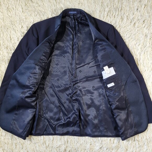 Ryan Seacrest Distinction Mens100% Wool Navy Blazer - Size 46R - Picture 5 of 14